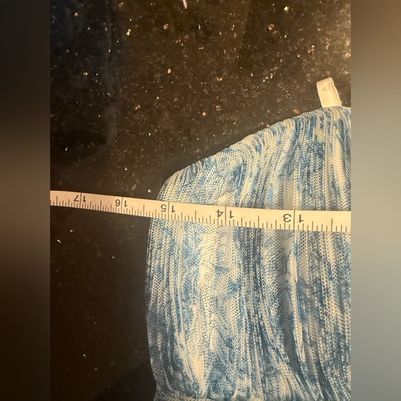 Hutch Corene Strapless Tulle A-Line Midi Dress in Blue & White Size 2 NWT - Picture 7 of 7